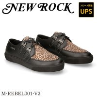 M-REBEL001-V2 VEGAN NEGRO, LEOPARDO PU BEIG, REBEL NEGRO