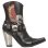 画像2: M.BULL006-S1 ITALI NEGRO PITONE NEGRO BORDADOS CALAVERA GRIS (2)