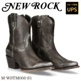 画像: M-WSTM006-S1 TIBERIO NEGRO CON METAL PLATA ( ROCK )