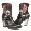 画像10: M.BULL006-S1 ITALI NEGRO PITONE NEGRO BORDADOS CALAVERA GRIS